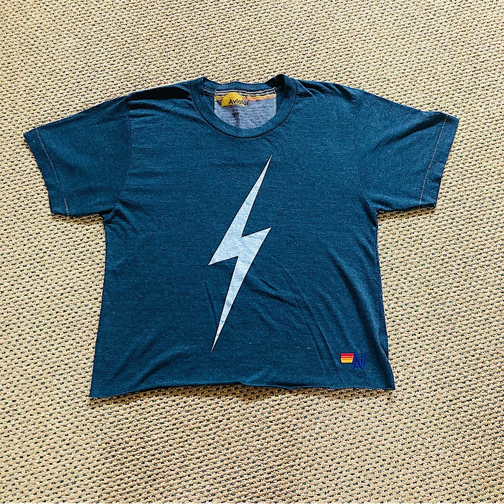 Aviator Nation Bolt Boyfriend Tee - Charcoal